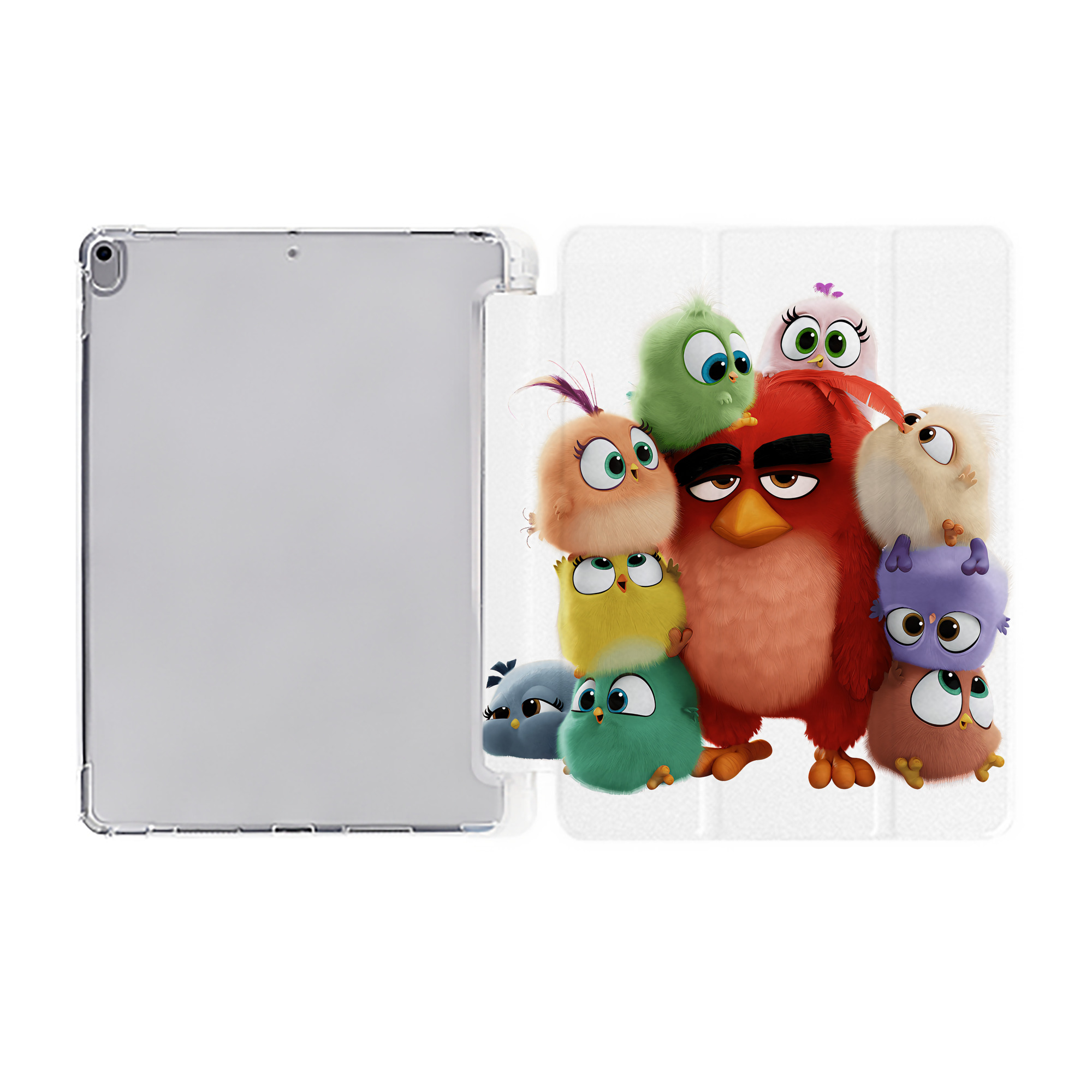 （画像用） Angry Birds アングリーバード IPad ケース ペン収納付き 三つ折りスタンド PUレザー×シリコン 対応機種9.5/10.5/10.9インチ